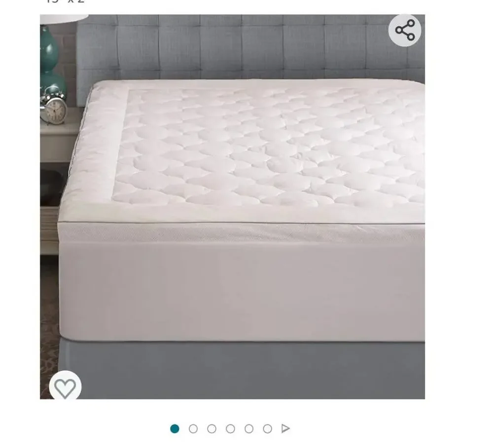 Allied Home KING CAL Cooling Mattress Topper 250 TC, 100% Cotton Mattress Cover